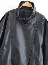 Load image into Gallery viewer, Black Faux Leather Moto Jacket
