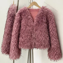 Load image into Gallery viewer, Fur Coat Eco-friendly Coats for Woman Artificial Winter Fur Coat Warm Women's Clothing New in Coats &amp; Jackets Women Tops Stones
