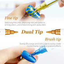 Load image into Gallery viewer, Nail Art Markers Customised Specialised Needle Tube Nail Art Pens Hand-Drawn Outline Pen Acrylic Paint Pen Set Acrylic Paintbrus
