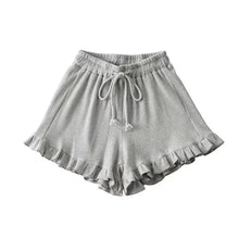 Load image into Gallery viewer, Waffle Knit Ruffled Lounge Shorts
