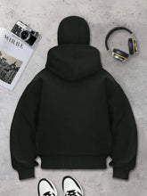 Load image into Gallery viewer, Men's face mask hoodie, windproof fleece-lined top, casual hoodie
