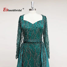Load image into Gallery viewer, Elegant Wedding Evening Dress for Women 2026 V Neck Long Sleeves Mermaid with Detachable Train Prom Party Gowns Customized
