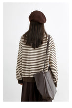 Load image into Gallery viewer, Striped Dog Print Loose Tee
