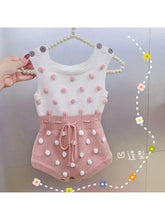 Load image into Gallery viewer, Striped Knit Baby Girl Romper
