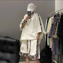 Load image into Gallery viewer, Sweatshirts Tracksuit T-shirts Shorts Suits For Men Spliced Graphic Sweatsuit Cotton Man Sets Luxury Offer Youthful Emo Kpop Xl
