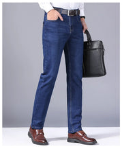 Load image into Gallery viewer, Men Fashion Straight Jeans Men 2025 New Stretch Slim Fit Pants Comfortable Soft Business Denim Trousers Male Brand Clothing
