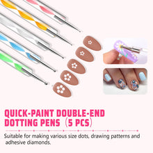 Load image into Gallery viewer, Nail Art Palette Brush Design Tip Painting Drawing Display Carving Dotting Pen Acrylic Gel UV Polish DIY Manicure Set Tools
