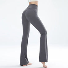 Load image into Gallery viewer, Women's leggings slim yoga pants women's high waisted wide leg pants sports bell bottoms breathable quick dry bottom
