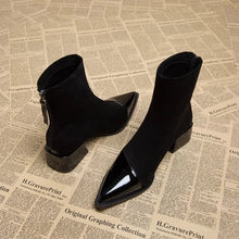 Load image into Gallery viewer, Pointed Mid Calf Chelsea Heels
