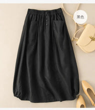 Load image into Gallery viewer, Women's Skirt Cotton Linen Casual Straight Skirts Woman Fashion 2026 Summer Loose Solid Color Button Long Skirts for Women
