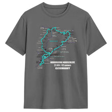 Load image into Gallery viewer, Men T-Shirt Nürburgring Nordschleife Germany Track Map Photographic Blue Print T Shirts Trending Beach Tees  Casual 1Cotton Tops
