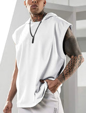Load image into Gallery viewer, 2026 Men Tank Top  Fitness Training Pullover Leisure Fashion Sleeve Men's Hooded Vest Solid Color Tank Tops For Male
