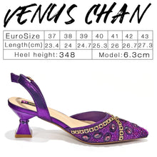 Load image into Gallery viewer, Pointed Toe High Heels Shoes and Matching Bag Set Women Fashion PU Leather Pumps Shoulder Bag Party Wedding Dress Footwear Handb
