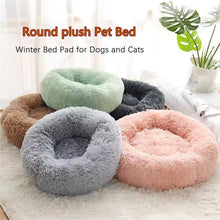 Load image into Gallery viewer, Soft Pet Cat Bed Pad Plush Warm Faux Fur dog Calm Bed Donut Round Bed Comfortable Sleeping Washable for Small Medium Dog and Cat

