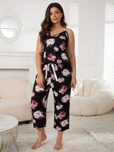 Load image into Gallery viewer, Floral V Neck Capri Pajama Set
