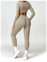 Load image into Gallery viewer, Summer 2PCS Yoga Suit Sports Set Women Quick-Dry Gym Set Women Tracksuit Running Workout Long Sleeve Sports Shirt Yoga Clothing
