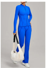 Load image into Gallery viewer, New Gym Yoga Outfit for Women Zipper Long Sleeve Fitness Suit Daily Casual Running Fitness Sportswear Two-Piece Sets Coat+Pants
