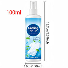 Load image into Gallery viewer, Effective Portable Cooling Spray 100ml Long Lasting Hydrating Body Mist for Summer Outdoor Sports Gym Travel Soothing Skin Face
