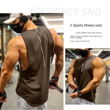 Load image into Gallery viewer, Men's Gym Clothing Summer Casual Tank Top Bodybuilding Sleeveless Shirt Sports Quick Dry Fitness Vest Workout Running Undershirt
