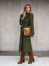 Load image into Gallery viewer, European and American Autumn and Winter Coats for Women's Clothing Solid Color Lapel Long Sleeved Woolen Women's Coats Simple St
