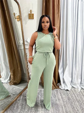 Load image into Gallery viewer, Solid Casual Jumpsuit for Women Sleeveless Drawstring High Waist One Pieces Rompers and Jumpsuits Summer Outfits Combinaison
