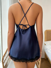 Load image into Gallery viewer, New Style Luxury Nightgown Women Sleep Wear Lace Satin Nightdress Deep V Backless Nightgowns Halter Silk Sleepshirts Night Dress
