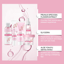 Load image into Gallery viewer, Sakura Skincare Set Moisturizer Face Cream Serum Toner Facial Cleanser Eye Cream Anti-Wrinkle Brighten Face Care Kit for Women
