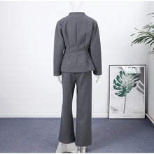 Load image into Gallery viewer, Elegant V-Neck Office Suit Set

