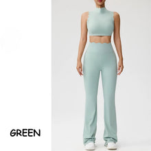 Load image into Gallery viewer, Women Yoga Sets Shockproof Bras&amp;High Waist Hip-lifting Flared Pants Running Workout Pilate Suit Gym Training Clothing Sportswear
