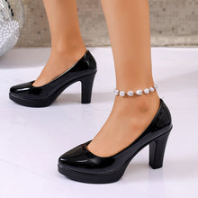 Load image into Gallery viewer, High Heels Shoes Women White Wedding Shoes Thick High Heels Fashion Party Pumps Footwear Black Red Big Size 35-42
