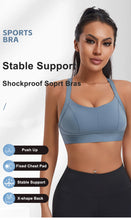 Load image into Gallery viewer, Women High Impact Sports Bra Criss Cross Back Padded Bra Workout Fitness Sports Yoga Bras Shockproof Sport Crop Top Vest
