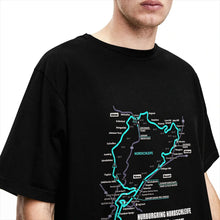 Load image into Gallery viewer, Men T-Shirt Nürburgring Nordschleife Germany Track Map Photographic Blue Print T Shirts Trending Beach Tees  Casual 1Cotton Tops
