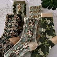 Load image into Gallery viewer, Vintage Jacquard Mid Calf Socks

