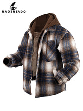 Load image into Gallery viewer, Fleece Lined Plaid Hooded Jacket

