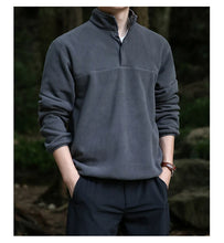 Load image into Gallery viewer, 2025 Men Sweatshirt Turtleneck Half Button Pullover Male Polar Fleece Casual Basic Elegant Work Wear Winter Autumn Warm Jacket
