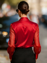 Load image into Gallery viewer, Women Shirt Blouse 2026 Fashion Long Sleeve Turn Down Collar White Black Shirt Blouse Women Tops Blouses Blusas Para Mujer Q6246
