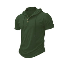 Load image into Gallery viewer, Men T Shirts  Summer Slim Fitness Hooded Short-Sleeved Bodybuilding Quick Dry Tshirt Male Gym Clothes Breathable Sports Tops
