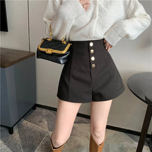 Load image into Gallery viewer, Black Shorts Women Spring Summer New Wide Leg Pants High Waist Single BreastedAApricot casual hot pants
