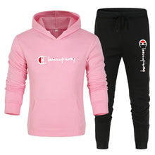 Load image into Gallery viewer, Men's 2 Piece Tracksuit Hooded Sweatshirt Sweatpants Casual Jogger Sportswear Streetwear Sets Male Sports Suits Outfit Clothing
