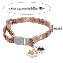Load image into Gallery viewer, Pet Collar With Bell Cartoon Footprint Colorful Dog Puppy Kitten Collar Adjustable Safety Bell Ring Necklace Pet Accessories
