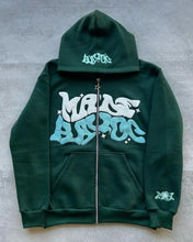 Load image into Gallery viewer, Hooded zipper hoodie with retro American-style letters, unisex, suitable for pairing with a millennial-style jacket
