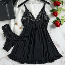 Load image into Gallery viewer, Suspender Suit Summer Ultra-thin Nightgown Lace Thong Sets Women's Sexy Pyjamas Lingerie Hot Night Dress Comfortable Sleepwear
