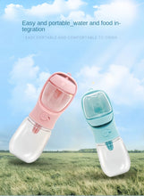 Load image into Gallery viewer, Portable Dog Cat Water Bottle with Storage Food and Water Container for Puppy Pets Dogs Feeder Bowl Outdoor Travel Pet Supplies

