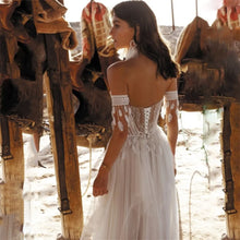 Load image into Gallery viewer, Boho A Line Beach Wedding Gown
