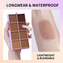Load image into Gallery viewer, 8 Shade Soft Matte Cream Concealer Palette Full Coverage Fade Dark Circles Blemishes Waterproof Long Lasting Oil Control Makeup
