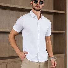 Load image into Gallery viewer, New Men's Business Casual Solid Color Short Sleeved Shirt for Summer Fashion No Ironing Comfortable and Versatile Top
