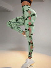 Load image into Gallery viewer, Women's Sporty Tie-Dyed Side-Cut Yoga Pants, Fashionable High-Waisted Hip-Lifting Sports Pants, Seamless Stretch Tight Pants
