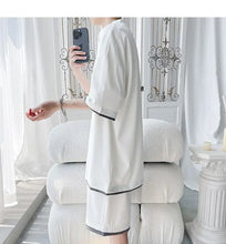 Load image into Gallery viewer, Men's Trendy 2-Piece Streetwear Co-ord Solid Color Short Sleeve T-Shirt And Drawstring Elastic Waist Shorts Set 5XL
