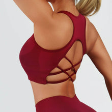 Load image into Gallery viewer, Cross-Back Sports Bra for Women Seamless Yoga Bra with Chest Support and Padding Sports Clothes for Woman Lady Bras Tank Tops
