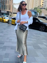 Load image into Gallery viewer, HH Skirts For Women 2024 Summer Solid Satin Sheath Long Skirt Female Show Curve Beach Outfits For Woman Mermaid Skirts
